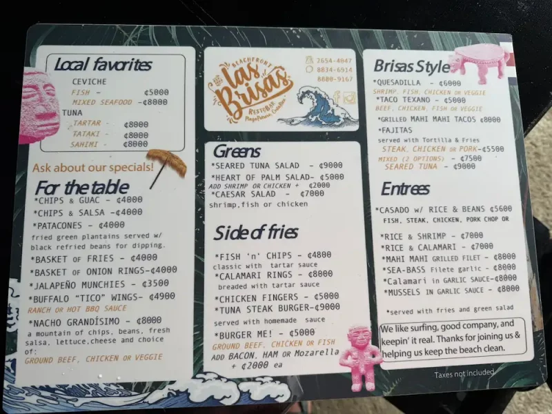 Las Brisas Menu